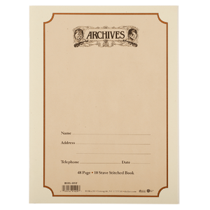 Archives 5 Line Music Notebook Yellow Cover