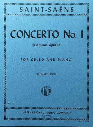 Saint-Saens Camille: Concerto No1 in A Minor Op 33 - Cello and Piano - Edited by Rose IMC