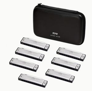 JDR Blues Harmonica Set with Keys of ADEFGA and Bb 10 holes